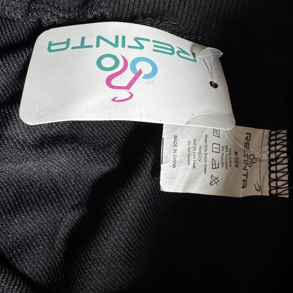 Resinta Sweatpants Kids 9-10Y Black White 2 Pack NWT Joggers Cotton Blend Active - Picture 4 of 8
